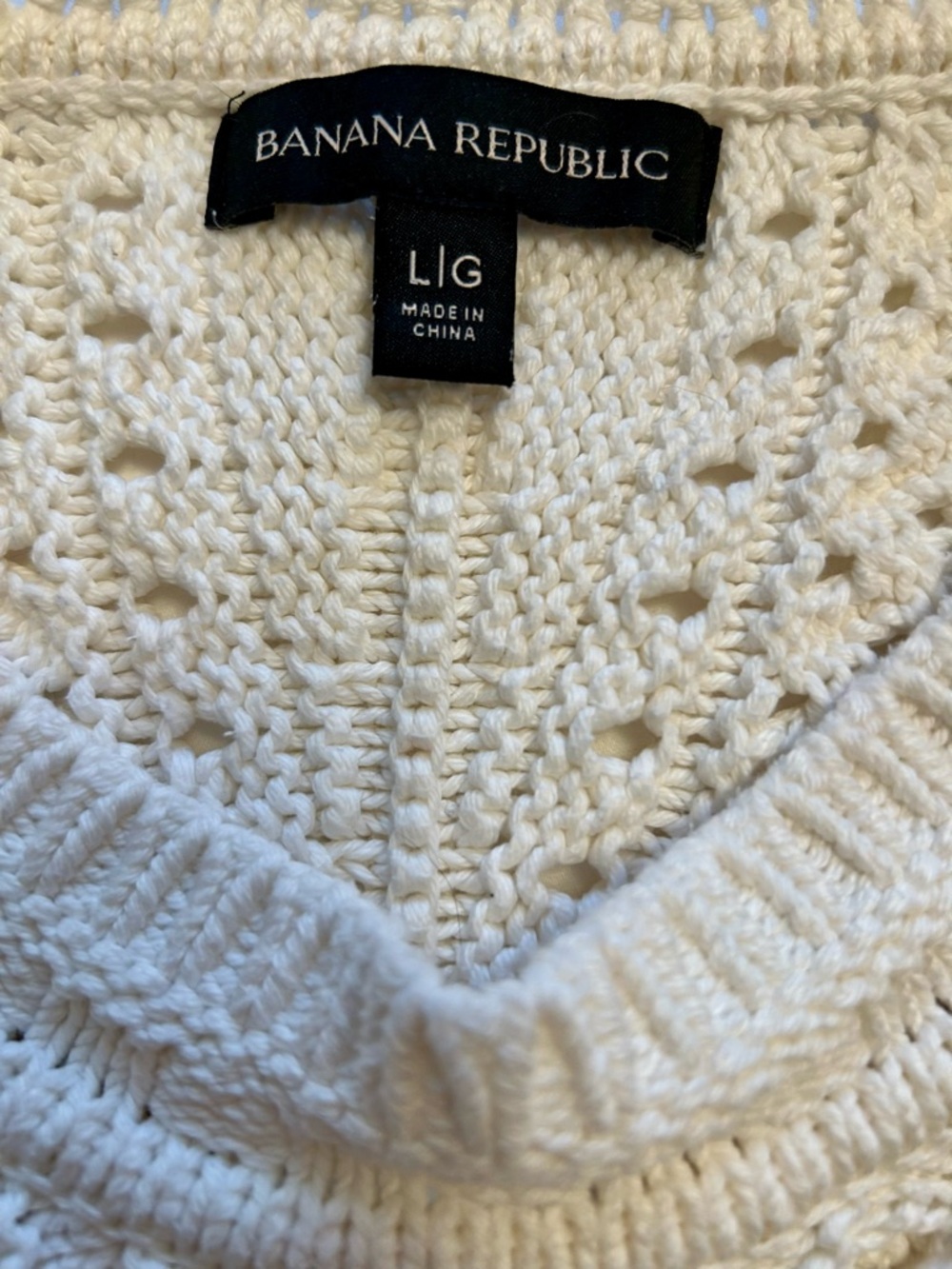 Banana Republic 100% Cotton Crochet Sweater